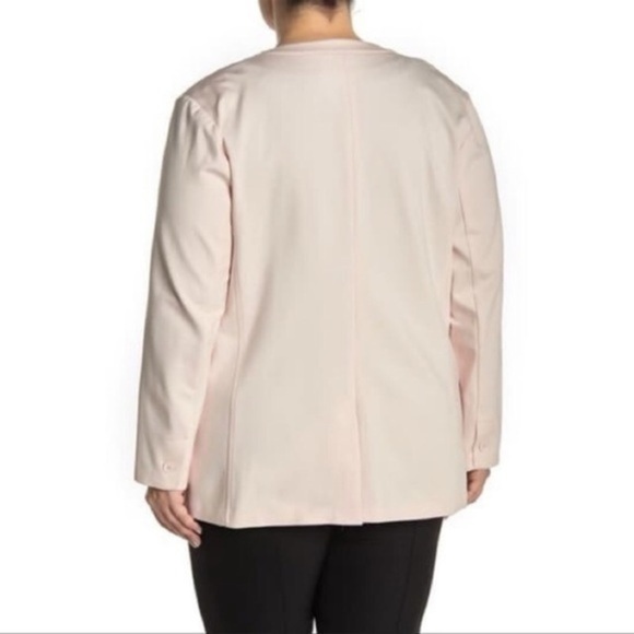 AMANDA + Chelsea pink ponte one button ponte blazer jacket - Picture 3 of 6